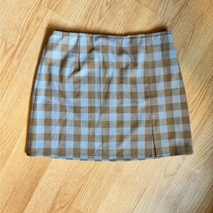 Sunday Best: Checkered Tan and Blue Women's Skirt